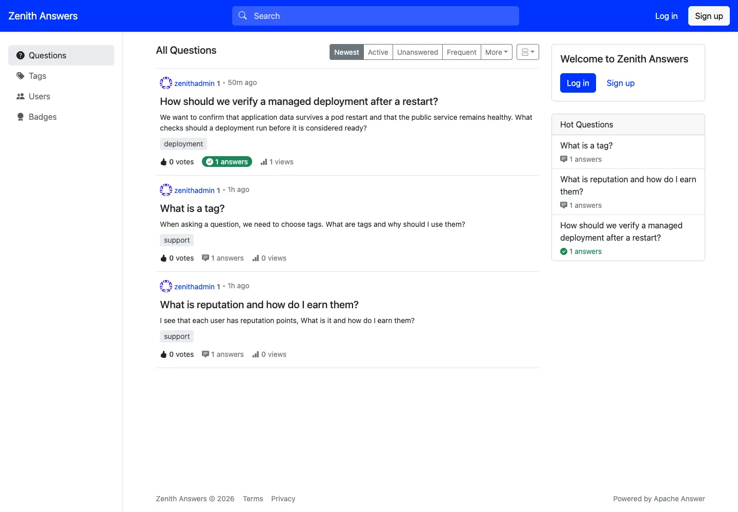 Browse community questions by votes, answers, and tags