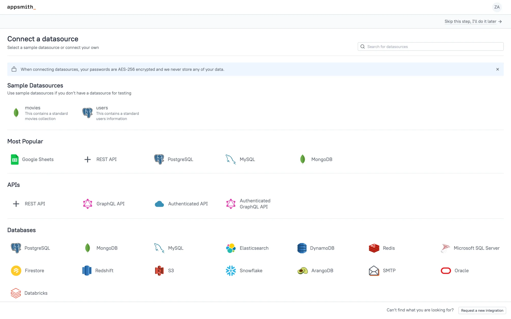 Connect your own databases and APIs — Postgres, MySQL, MongoDB, REST, GraphQL, and more