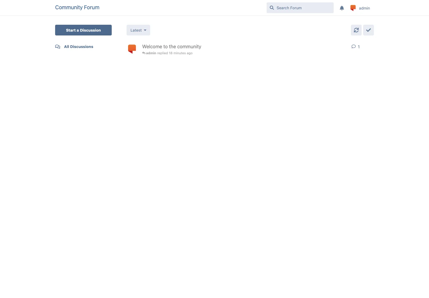 Browse community discussions with reply counts and recent activity.
