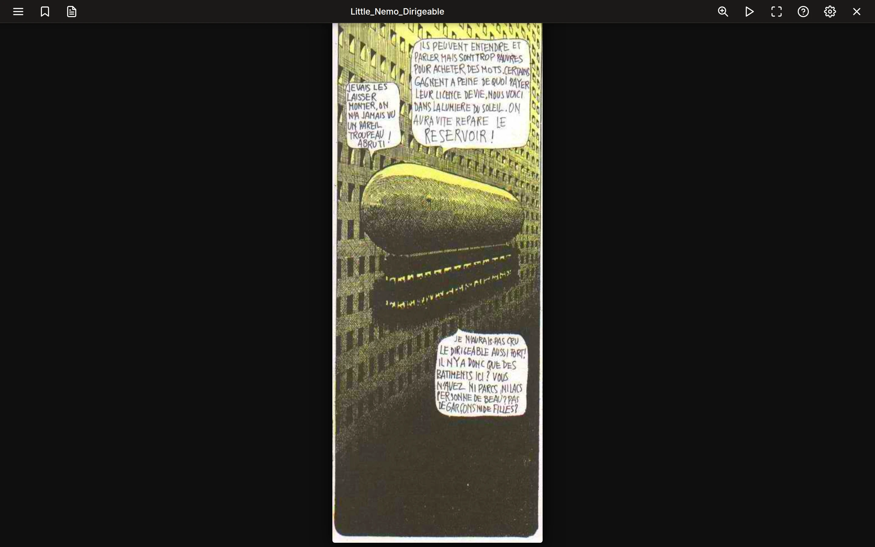 Built-in comic reader on public-domain Little Nemo scans with progress tracking