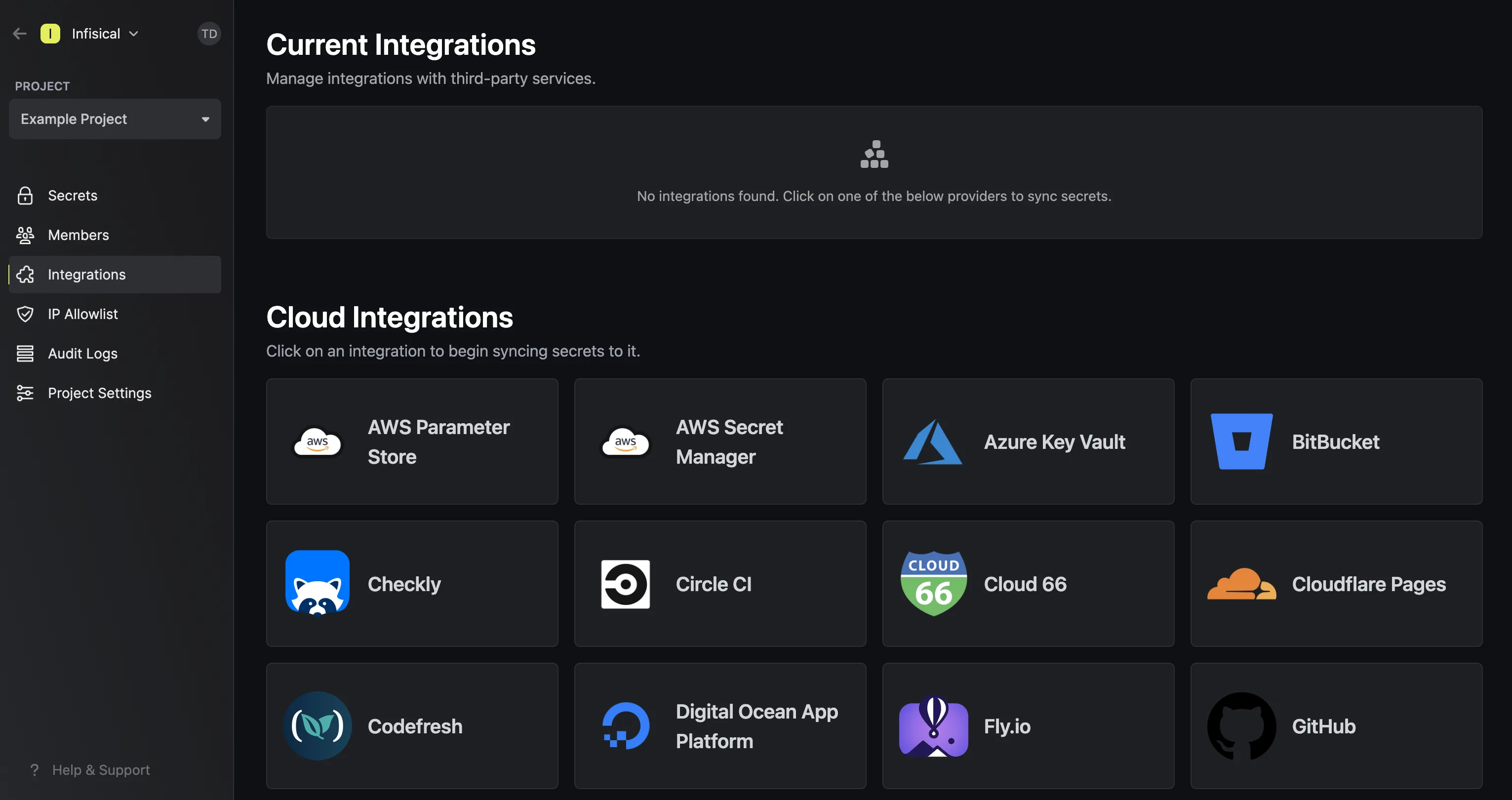 Integrations: sync secrets to your infrastructure and CI/CD