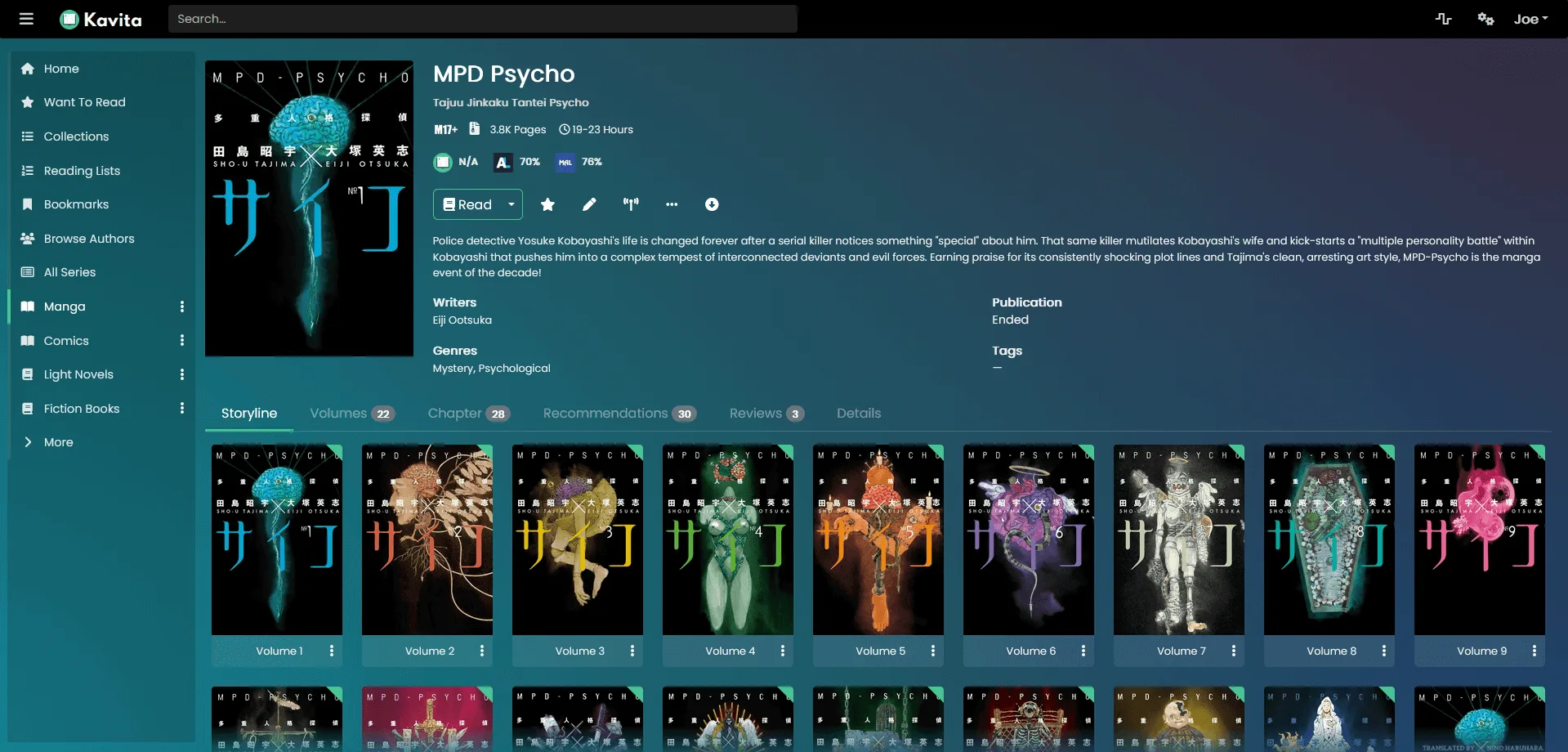 Browse every series in your library with rich cover art and metadata