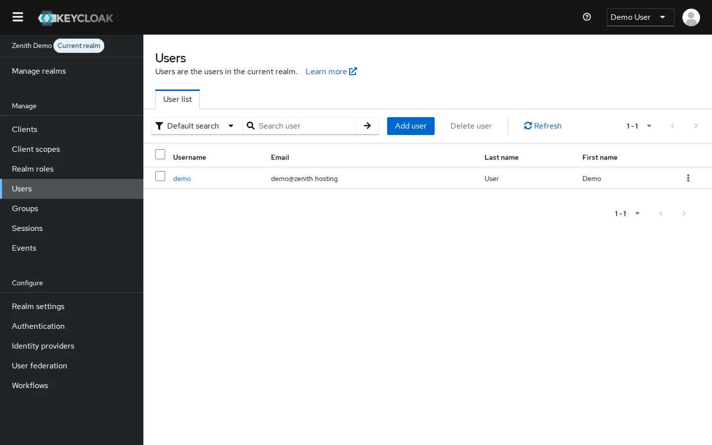 Manage users in an application realm.