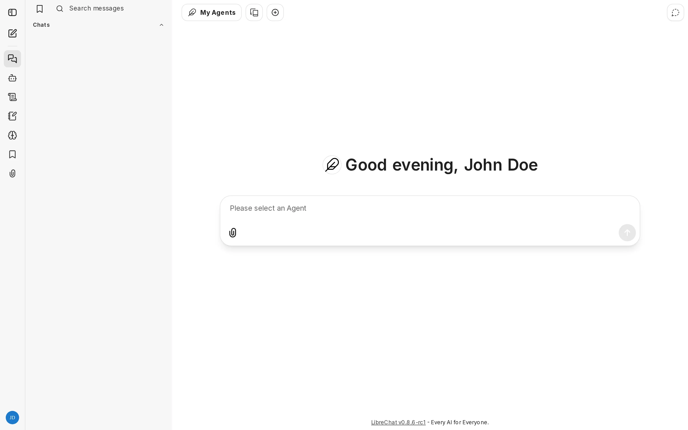 A multi-provider AI workspace with chat, presets, and agent controls