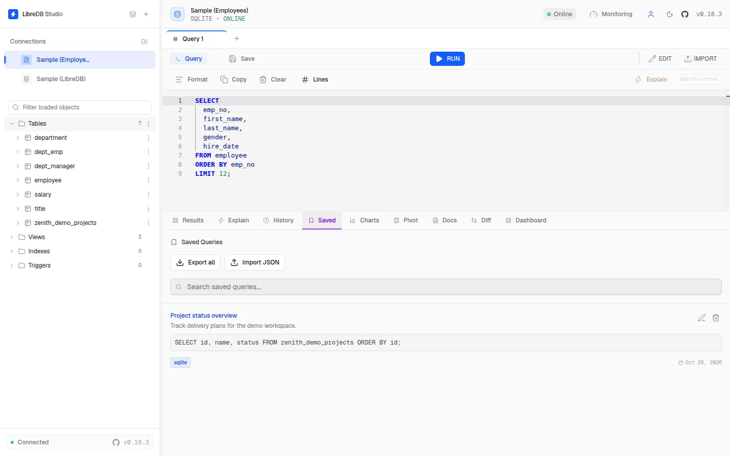 Keep named queries with descriptions for later use.