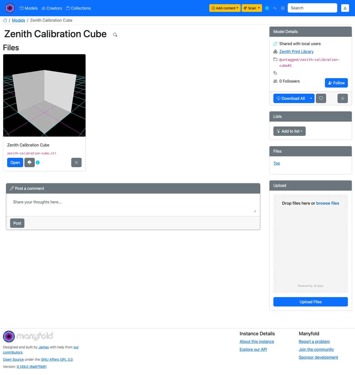 Inspect a model's files and printable geometry in the interactive 3D viewer