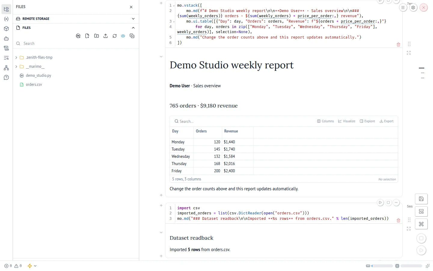 Keep notebooks and project files together.