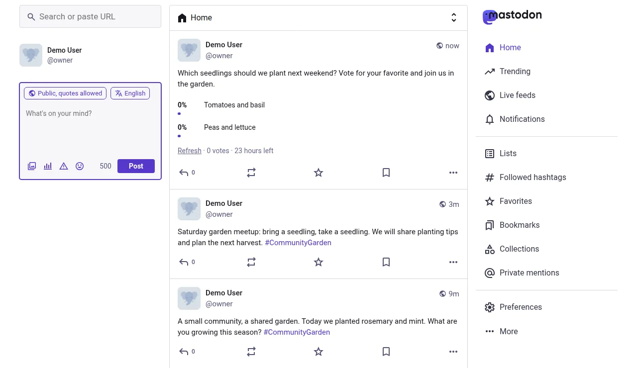 Ask your community a question with a poll.