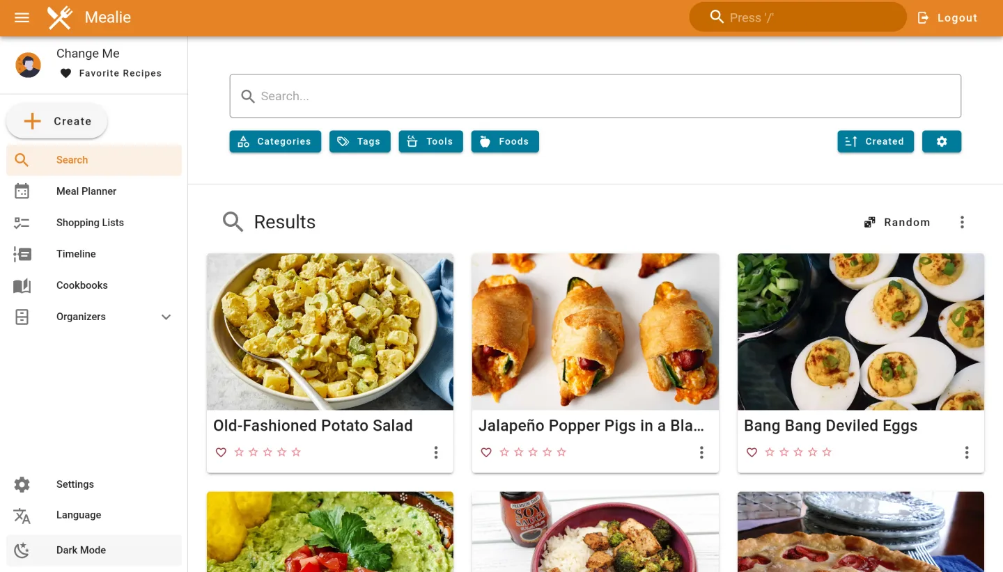 Browse and search your recipe library