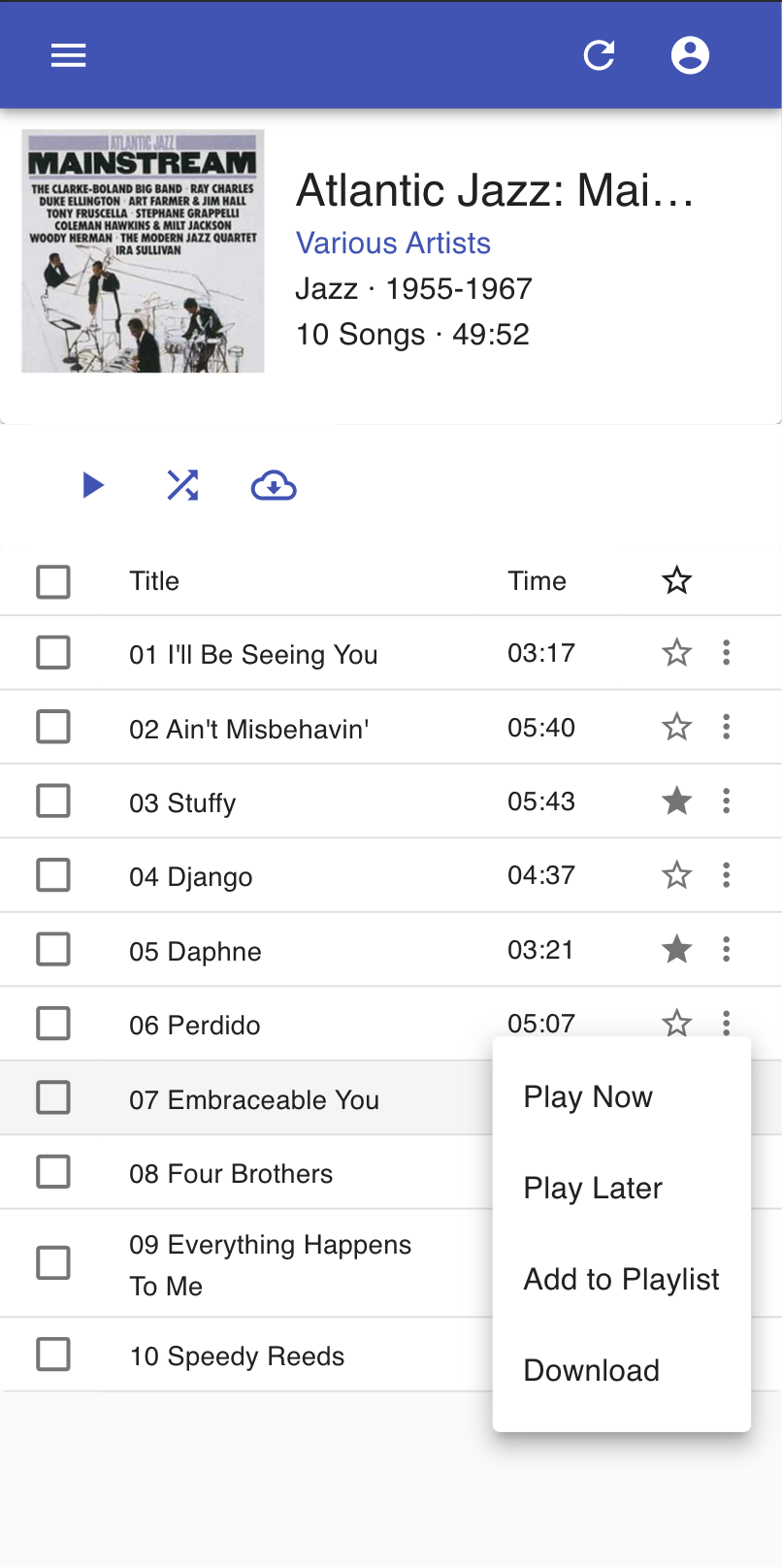 Browse your library by album with cover art