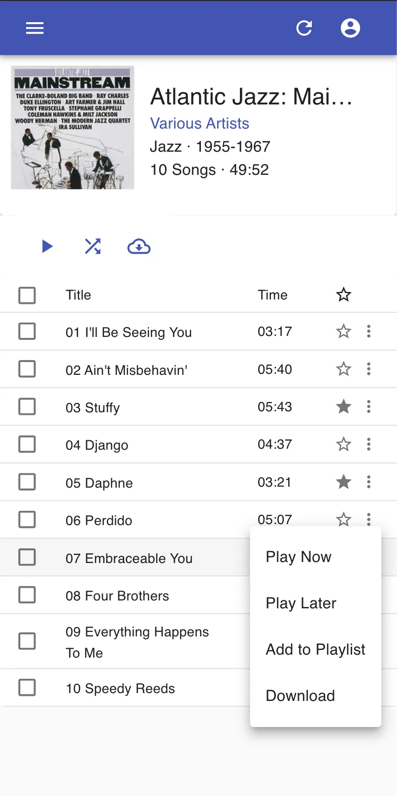 Browse your library by album with cover art