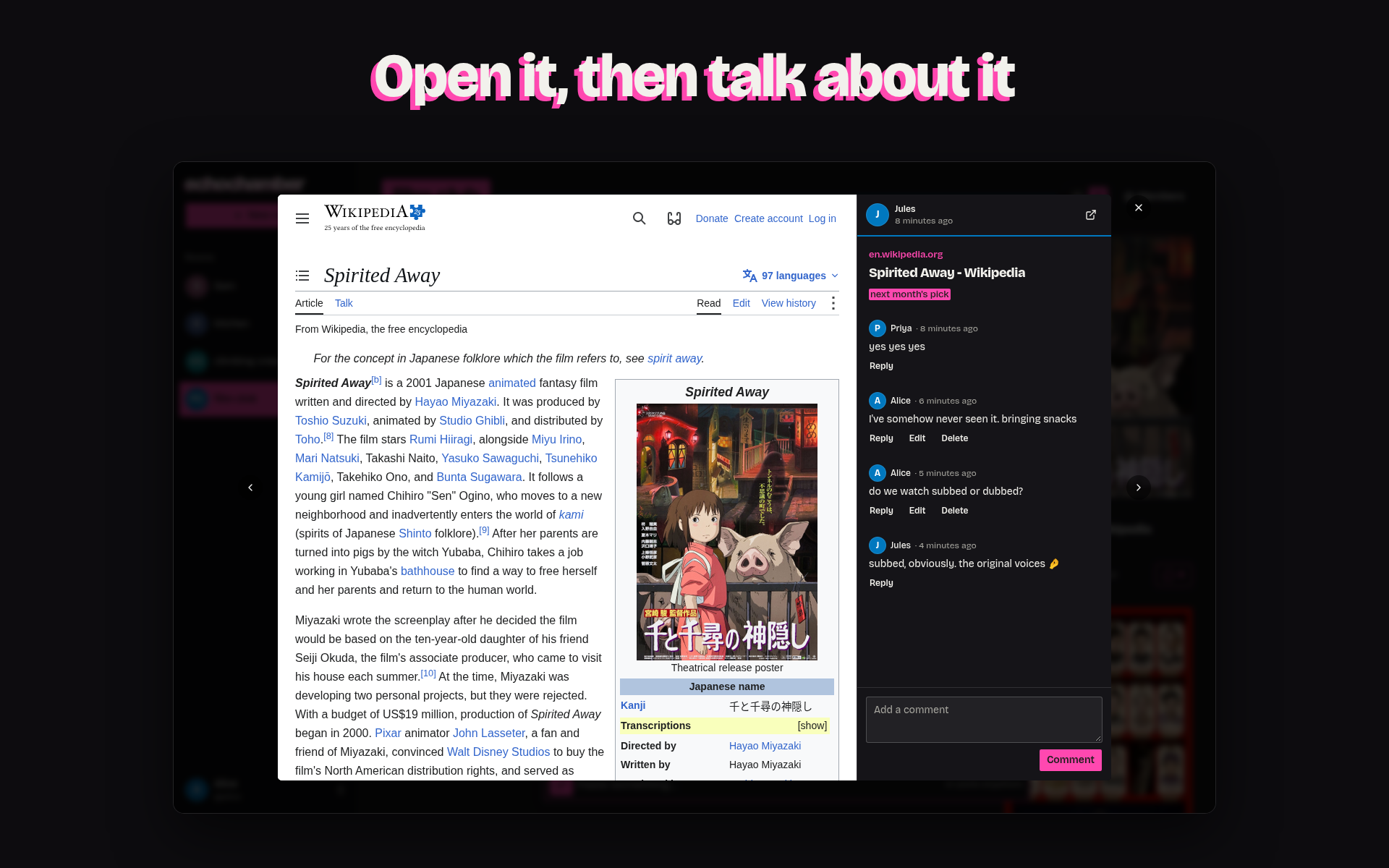 echochamber: Open it, then talk about it