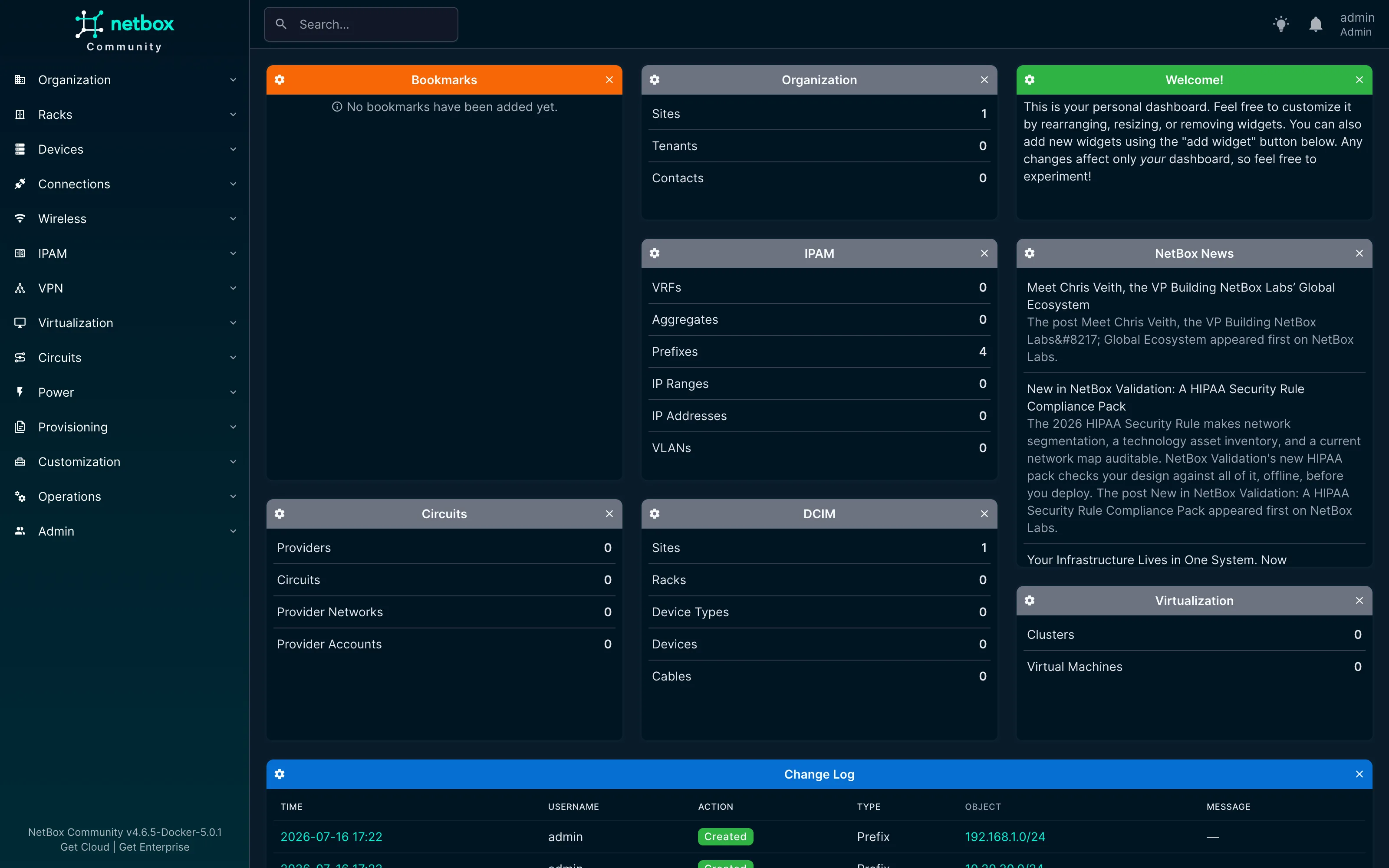 Dashboard: your whole network at a glance