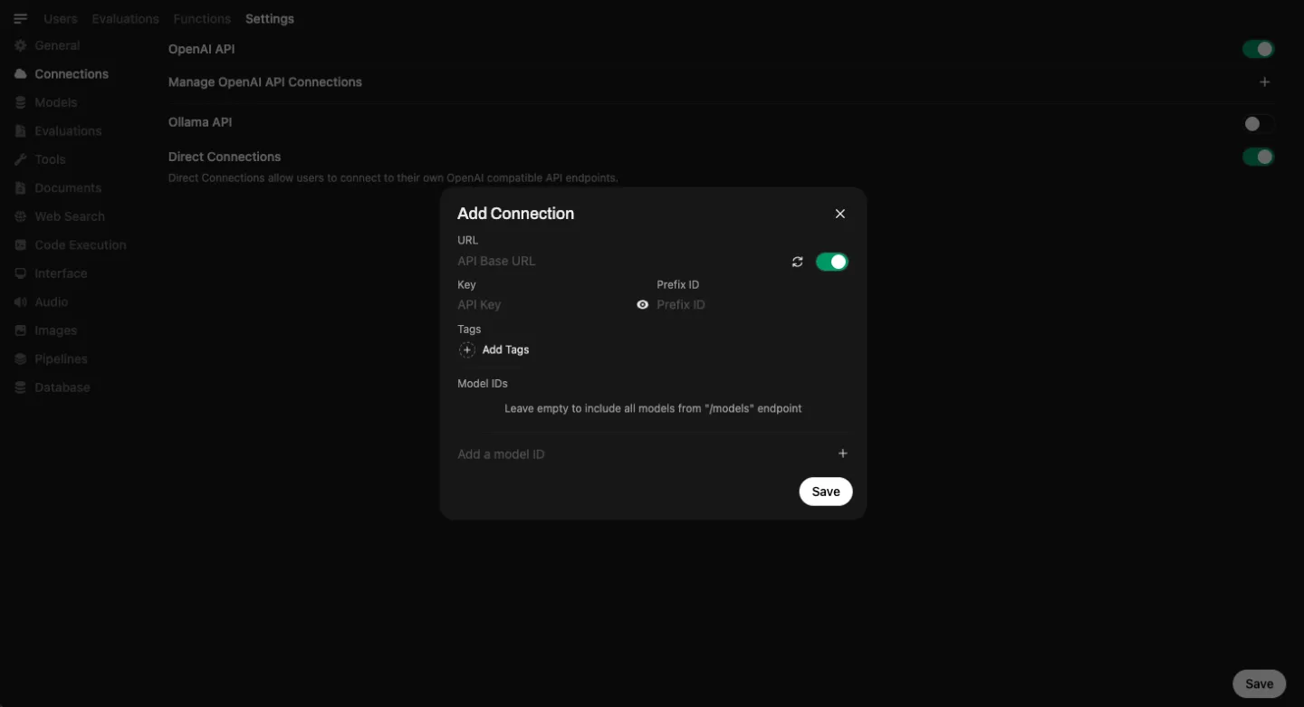 Manage models and connections across multiple providers