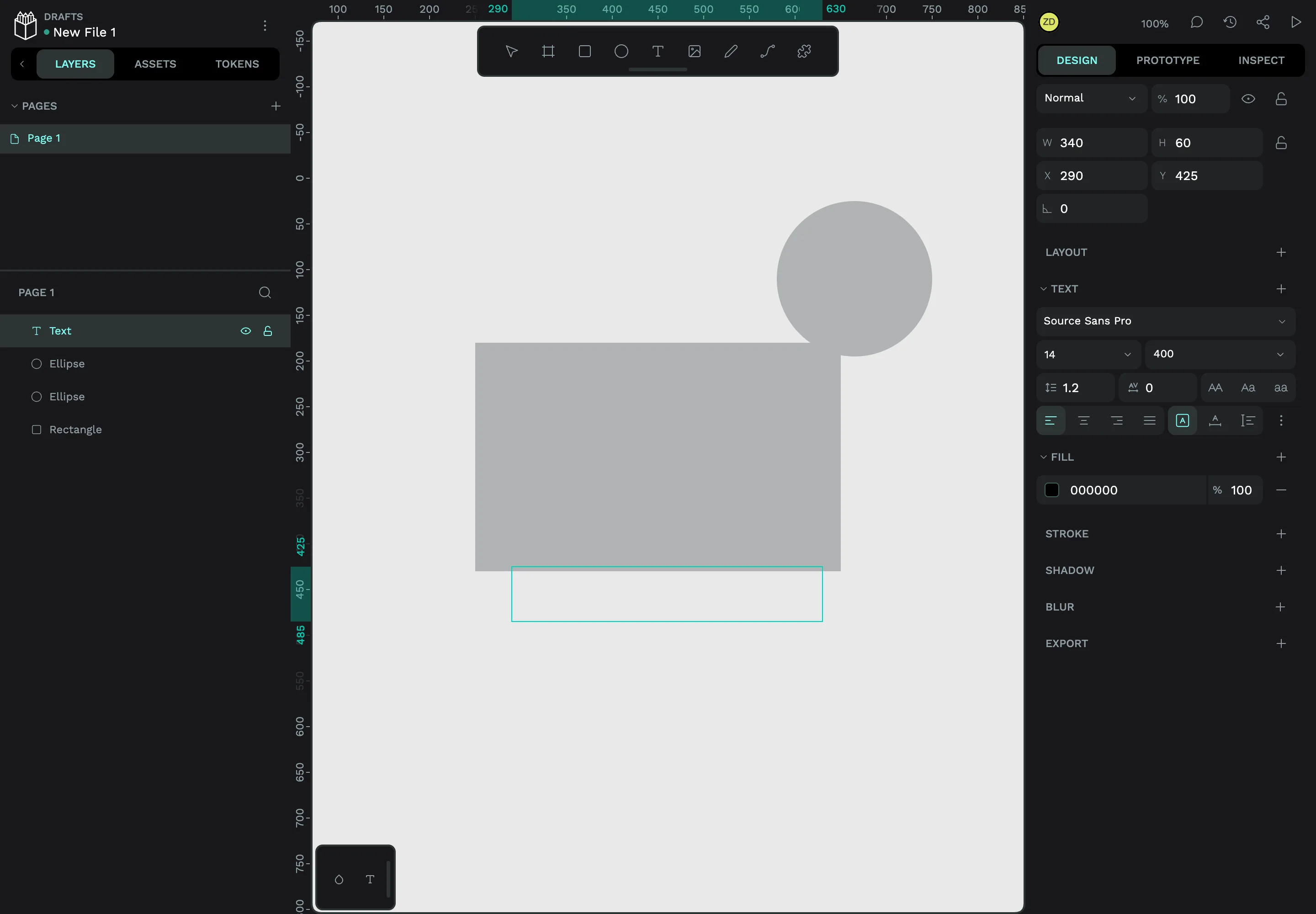 Build a vector interface in Penpot's browser-based design workspace.