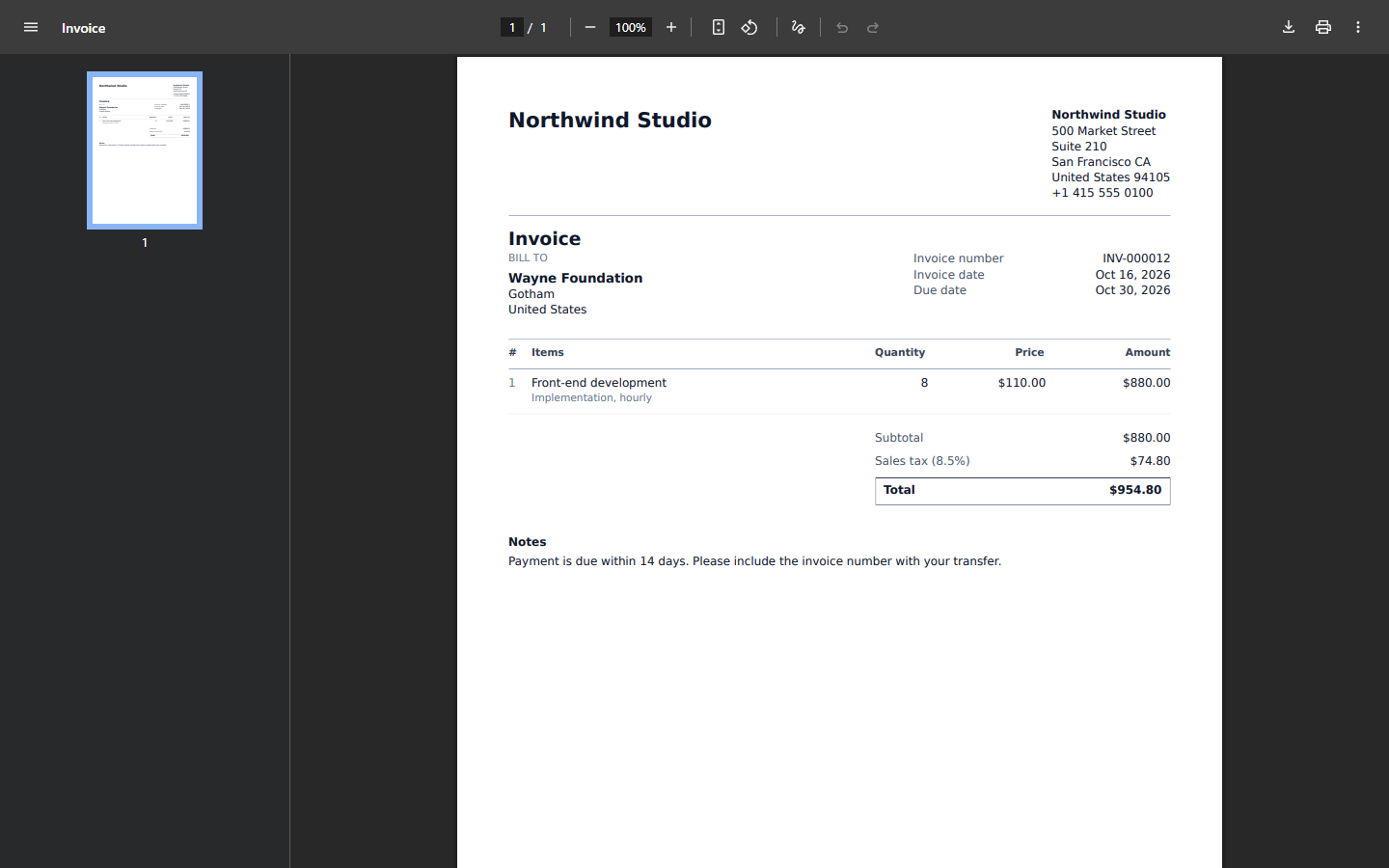 Invoice PDF