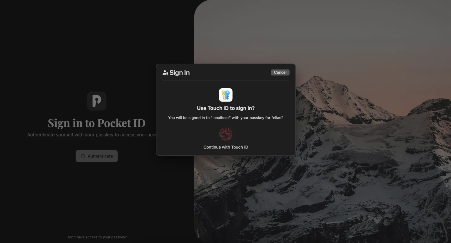 Passkey-first sign-in for every connected app