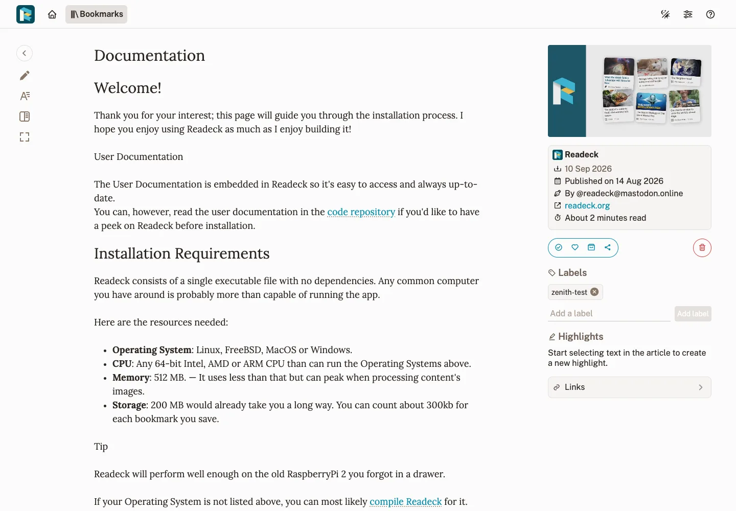 Read a clean archived copy and export it for offline use.
