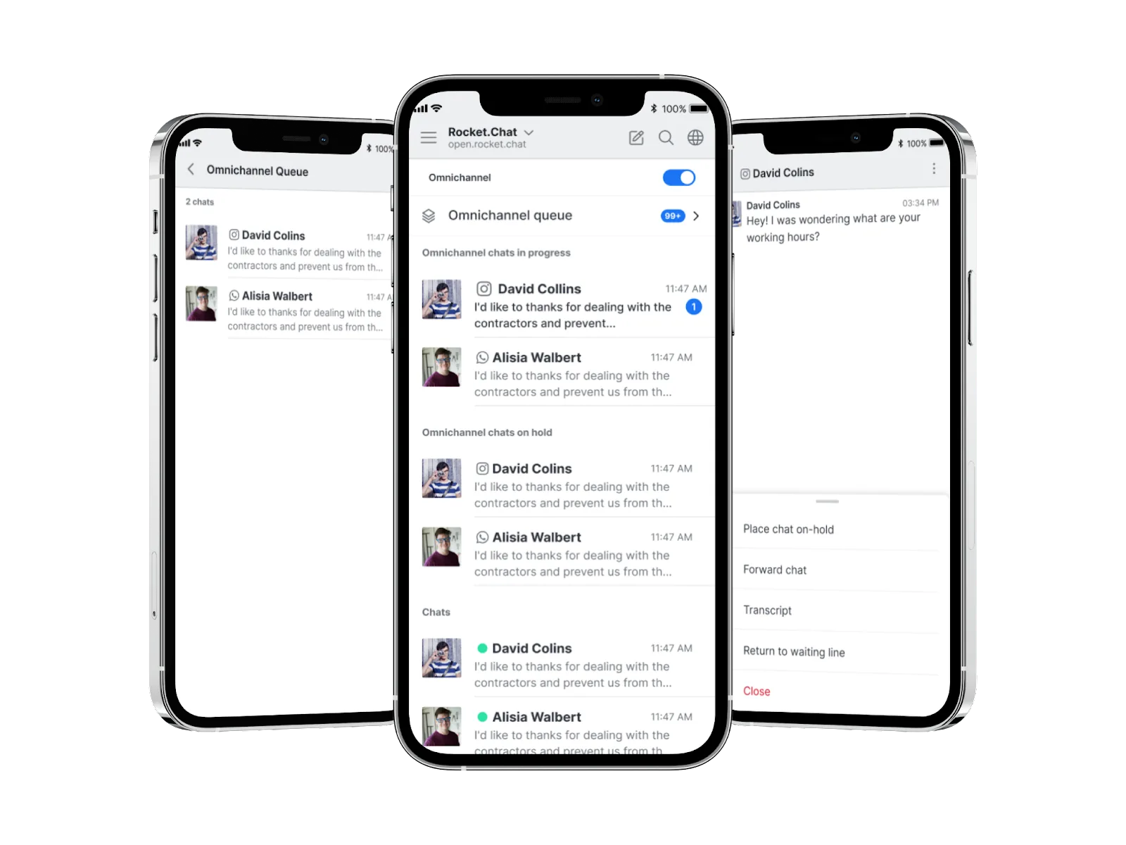 Omnichannel messaging queue across mobile clients