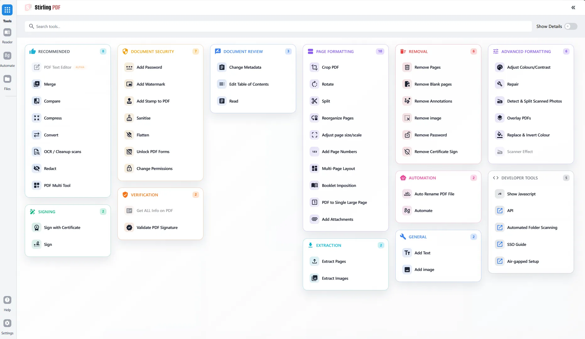 Split, merge, convert, compress and edit without uploading to a third party