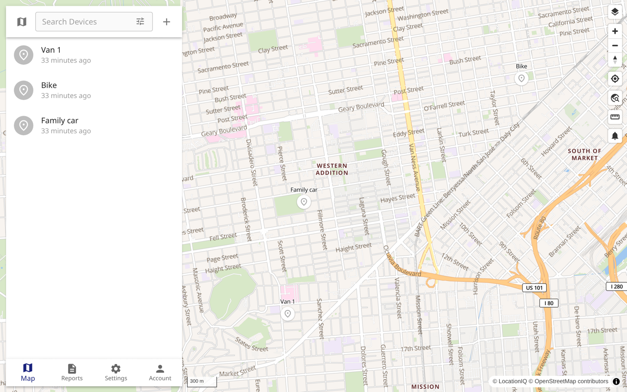 Live map with every vehicle and when it last reported