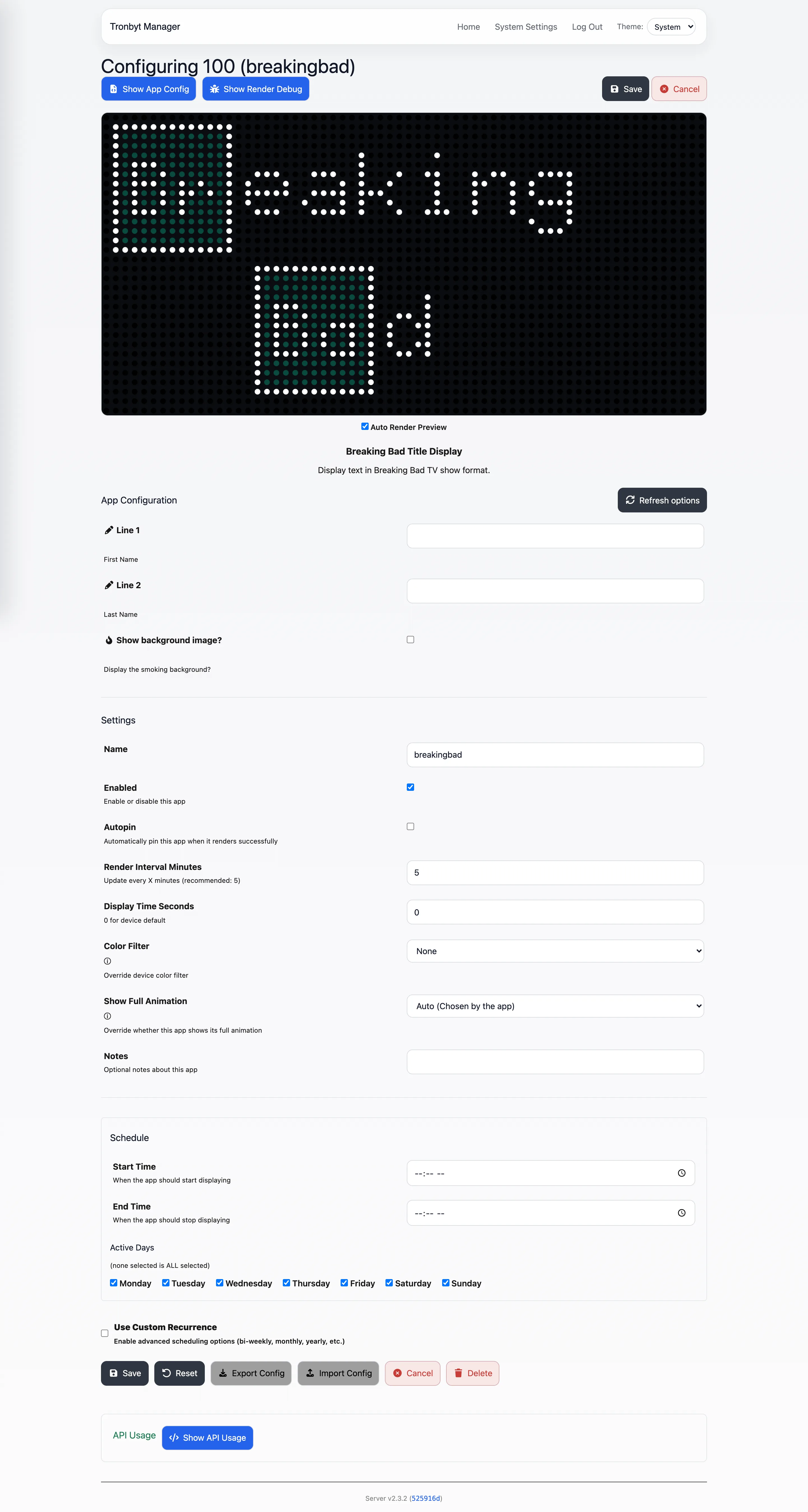Configure an app and preview it before it reaches the display