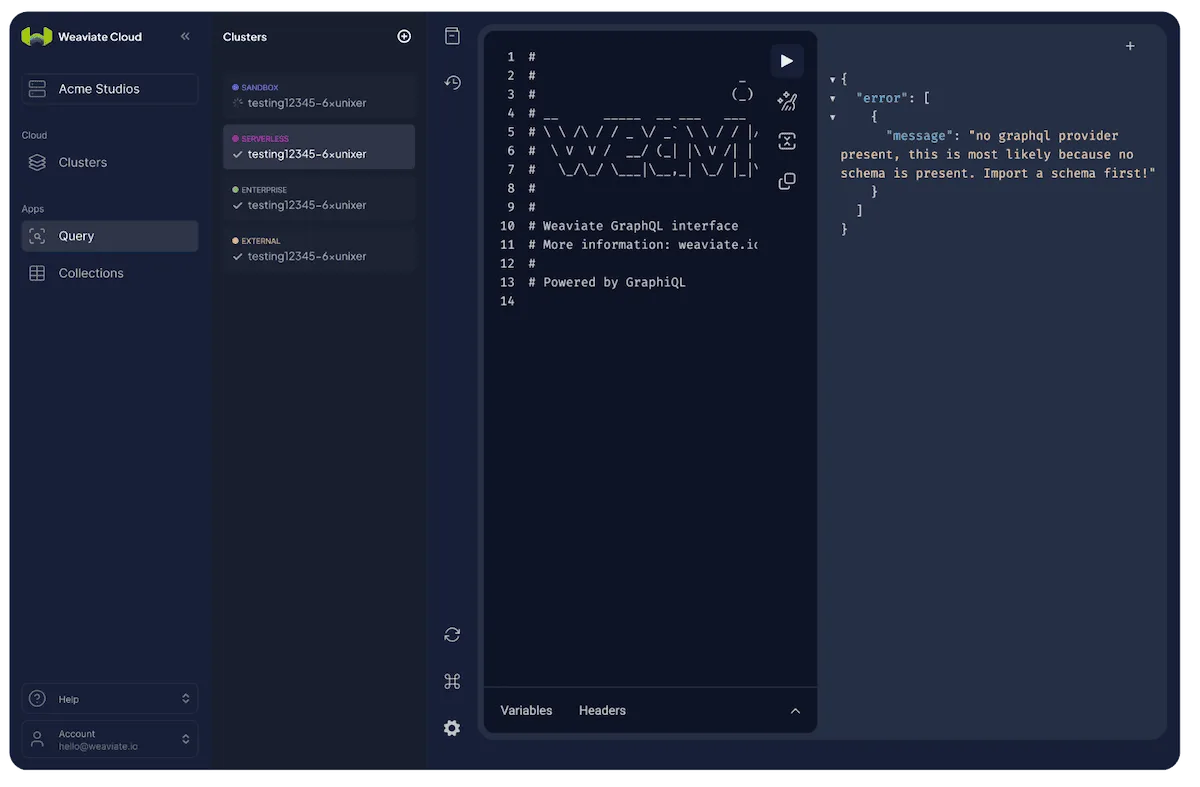 GraphQL and REST query interface for vector and hybrid search